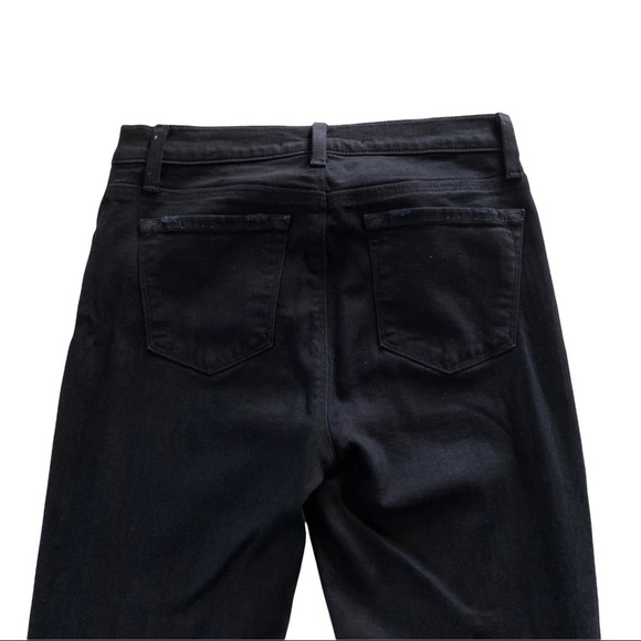 J Brand Super Skinny Blackout Black Denim Mid-Rise Destroyed Jeans Women’s 27x30 - Picture 6 of 12